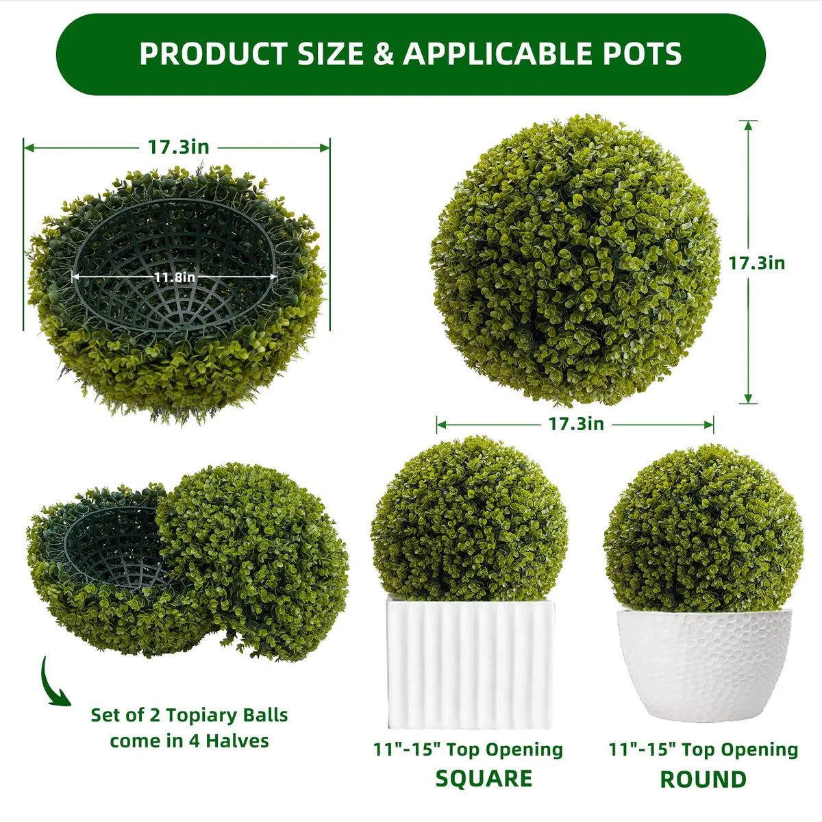Studyset Artificial Topiary Cedar Balls For Exhibition And Outdoor Decor