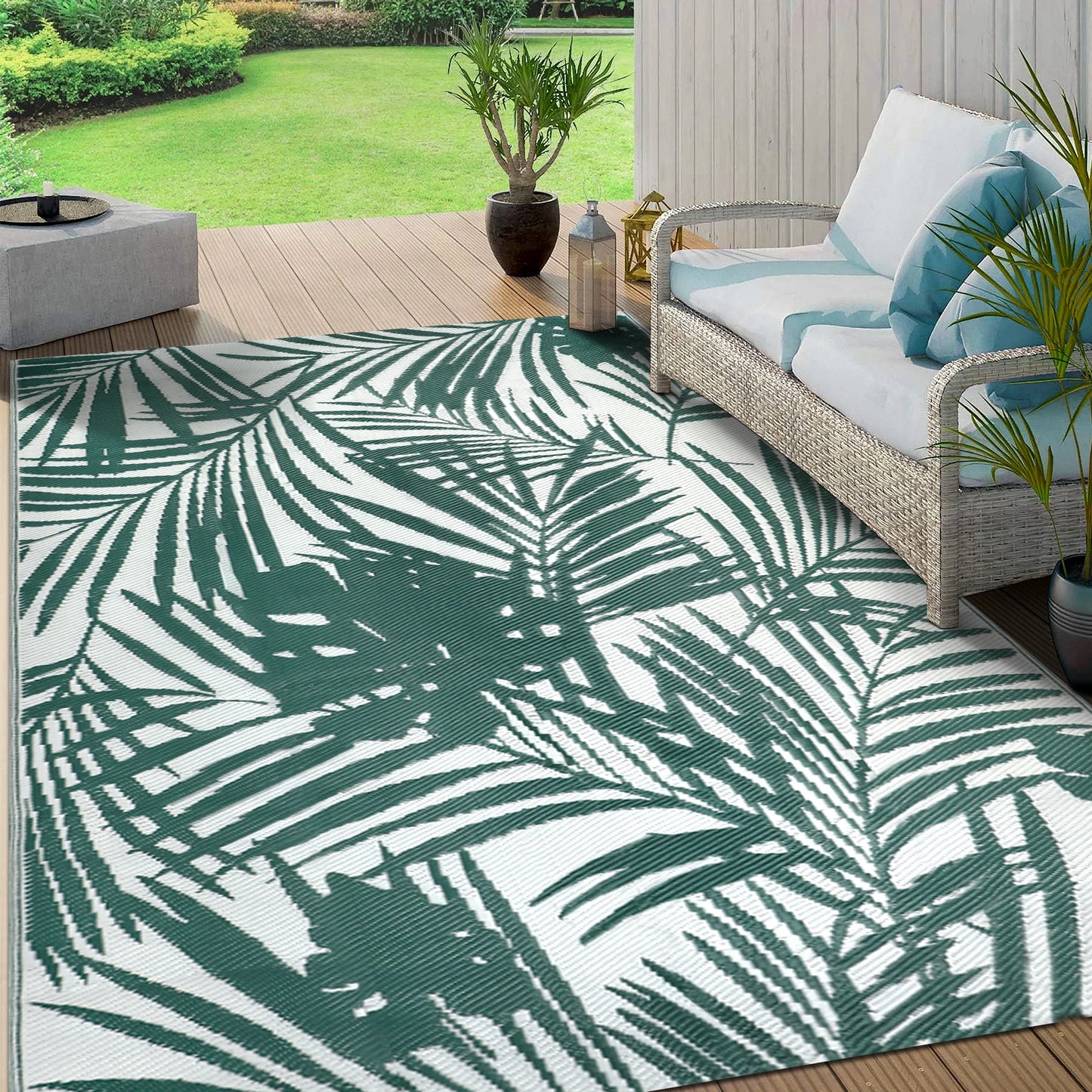 Outdoor Waterproof Polypropylene Rug Recycled Plastic For Patio Deck
