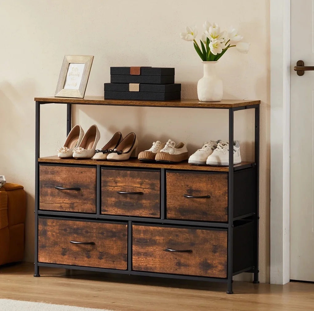 JHK Shoe Cabinet With 5 Drawers Shoe Storage Rack