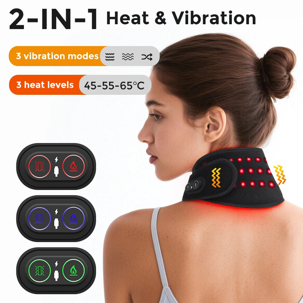 Hailicare Heating Neck Massager With 36 LED Beads 660nm 850nm