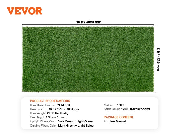 Durable Artificial Grass Rug With Effective Draining Design