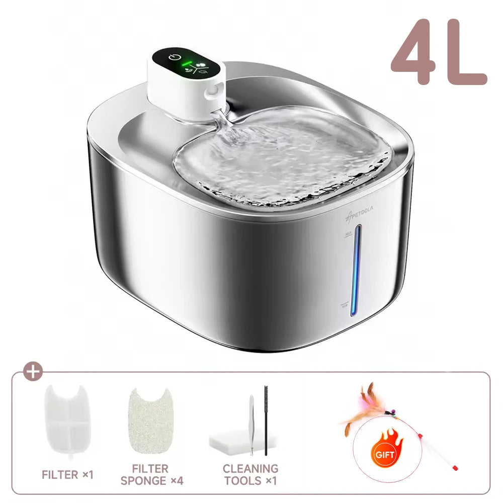 Apetdola Wireless Auto Sensor Cat Pet Water Fountain Drinking Dispenser