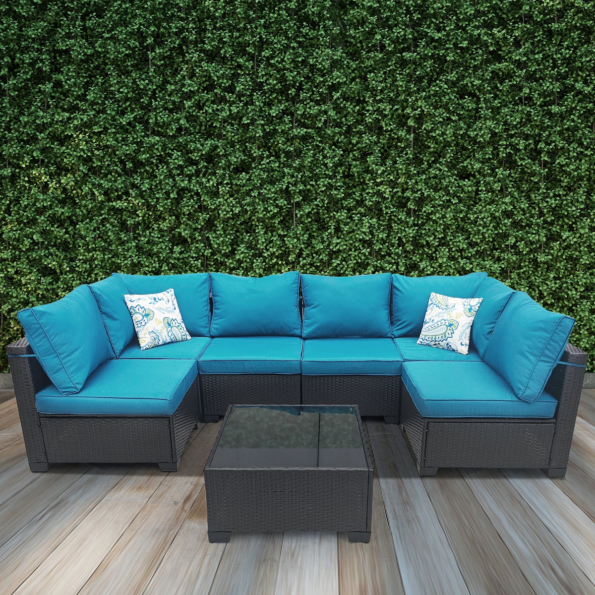 Outdoor Wicker Patio Conversation Furniture Set For Backyard