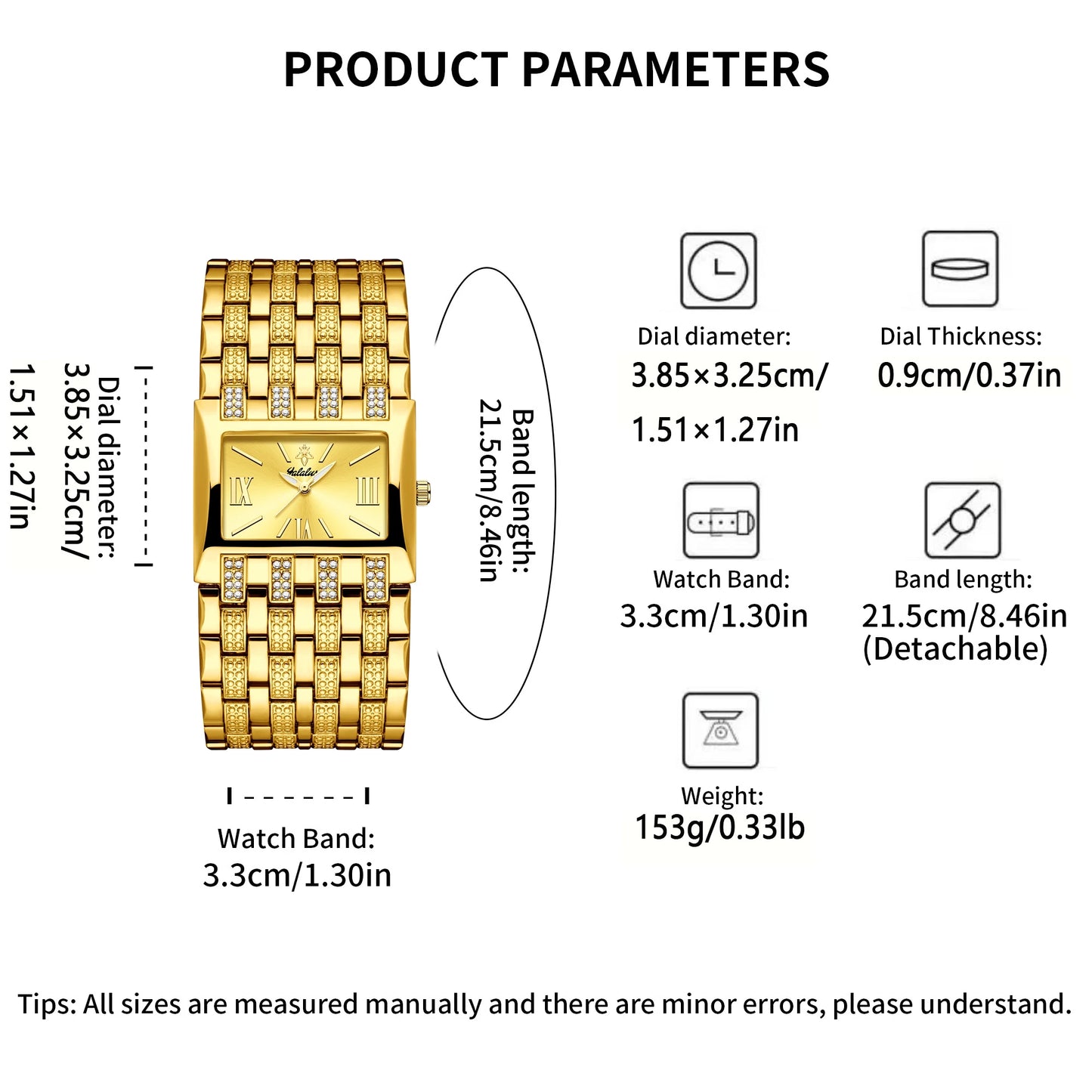 YaLaLuSi Plated Quartz Womens Watch Luxury Style Gift Box