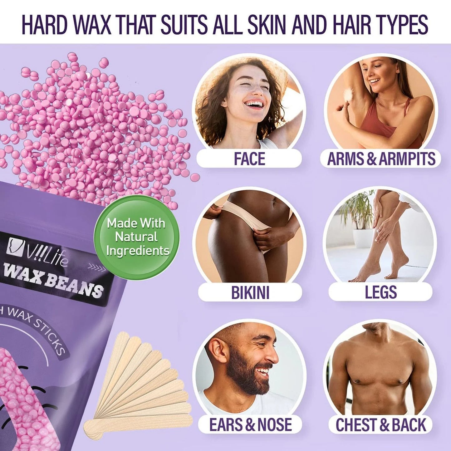 VIILIFE Waxing Kit for Women Beginner Friendly Complete Set