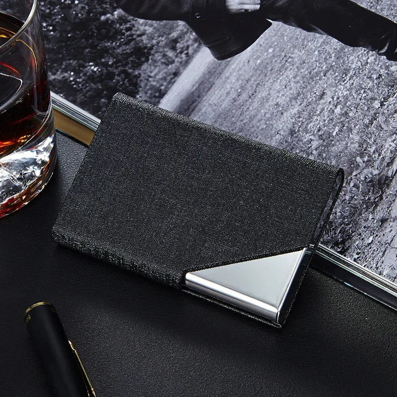 Metal Card Holder With Magnetic Cover Stainless Steel Wallet Case
