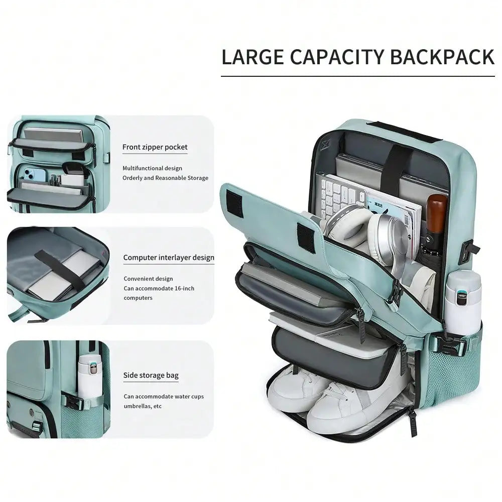 Unisex Multi-Function Hiking Backpack With USB Port And Shoe Compartment