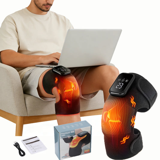 AFDEAL Electric Heated Knee Massage Pad With 3 Level Hot Compress