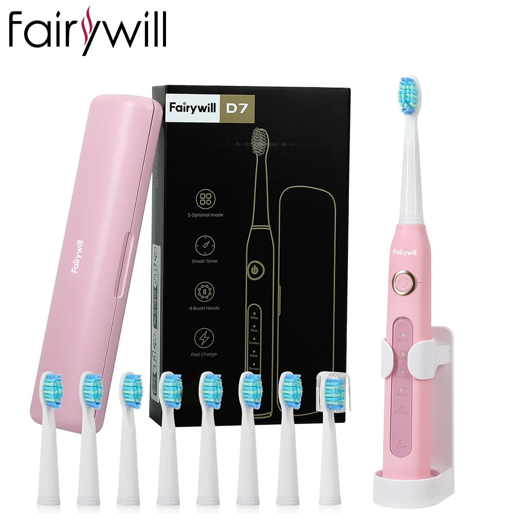 Fairywill FW-D7 Electric Sonic Toothbrush Waterproof Rechargeable
