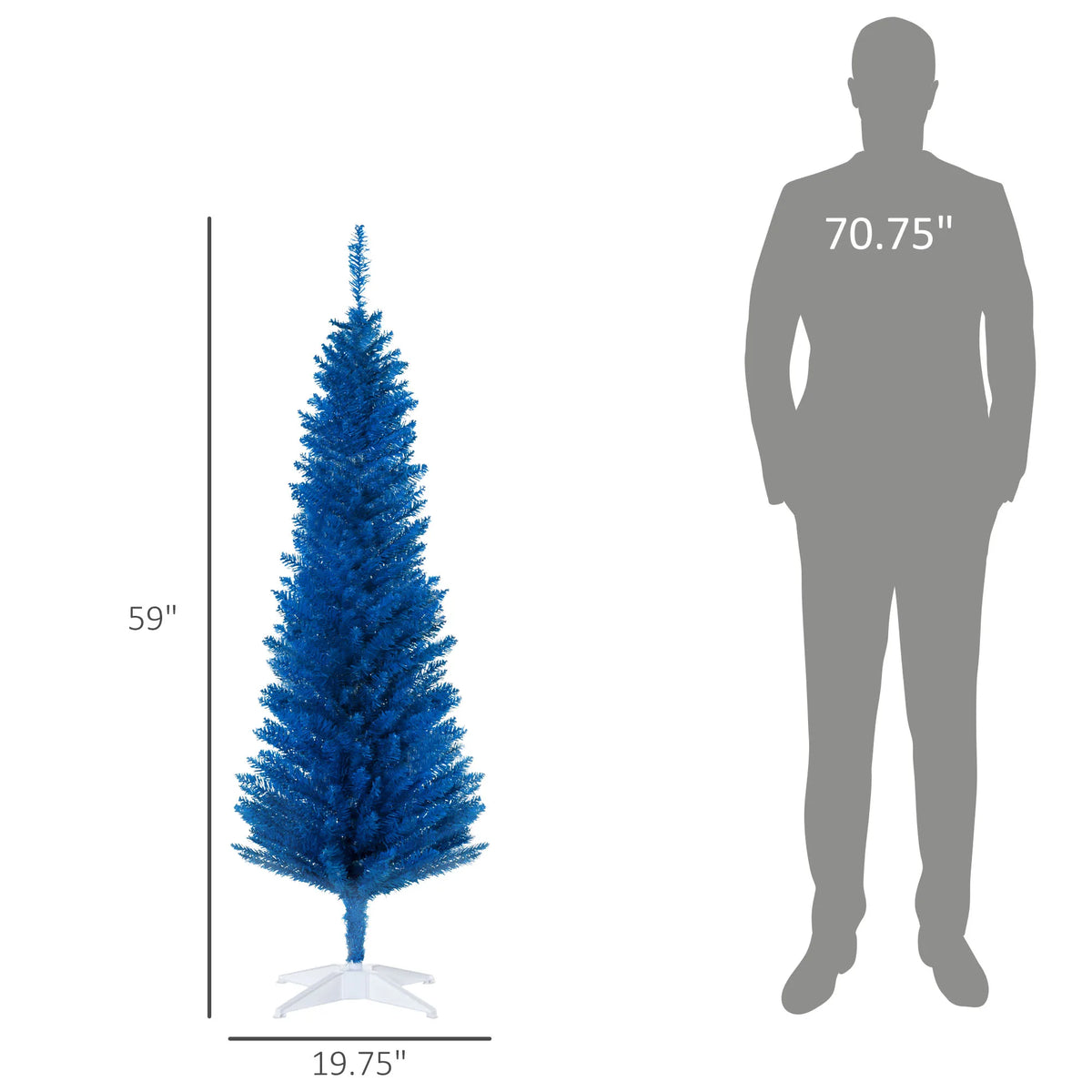 HOMCOM Artificial Pencil Christmas Tree With Realistic Branch Tips