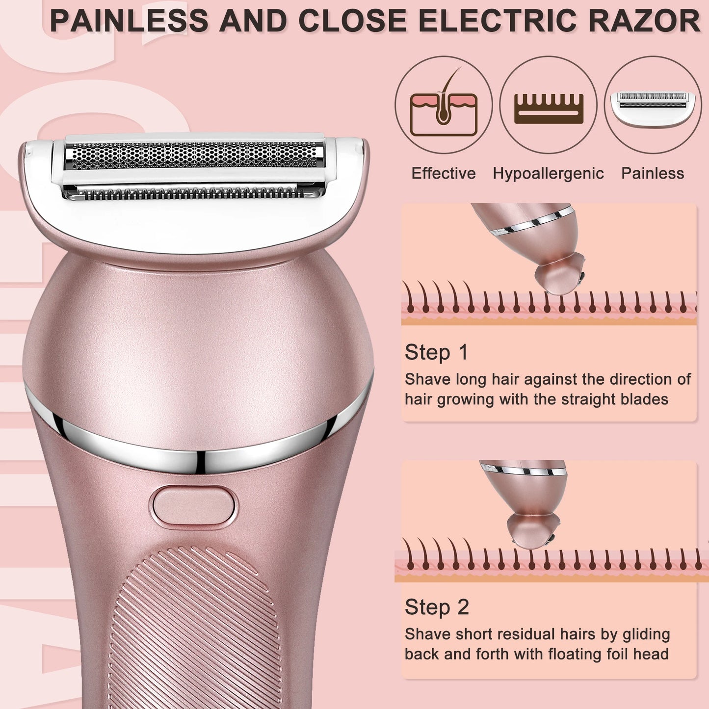 Hatteker 3-In-1 Epilator For Women USB Rechargeable Hair Removal
