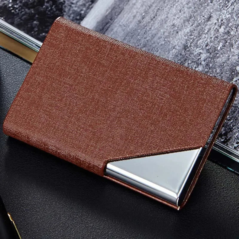 Metal Card Holder With Magnetic Cover Stainless Steel Wallet Case