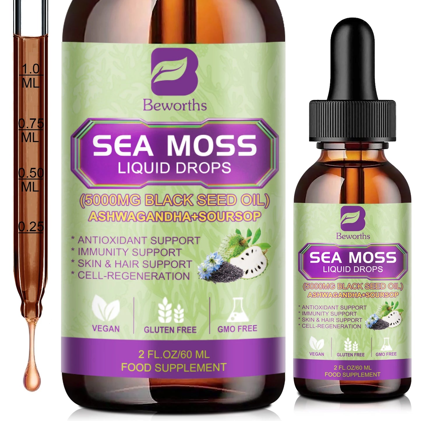 Beworths Sea Moss Extract Drops Immunity, Digestion And Kidney Health