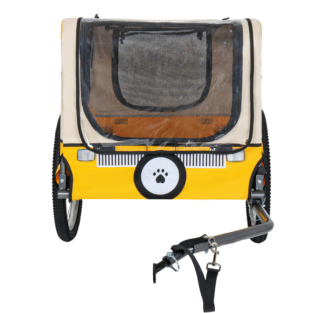 Foldable Dog Bike Trailer with All Terrain Wheels and Flag