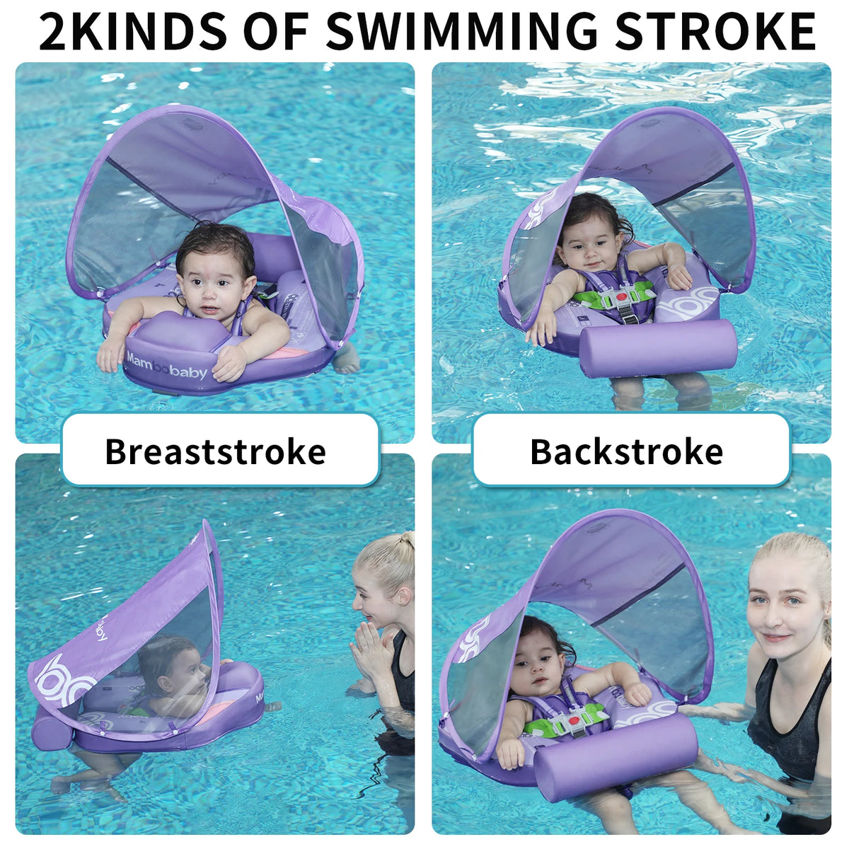 Mambobaby Infant Baby Float with Removable Canopy and Sunshade