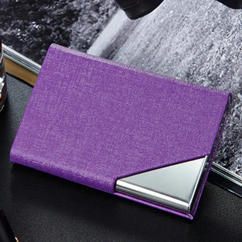 Metal Card Holder With Magnetic Cover Stainless Steel Wallet Case