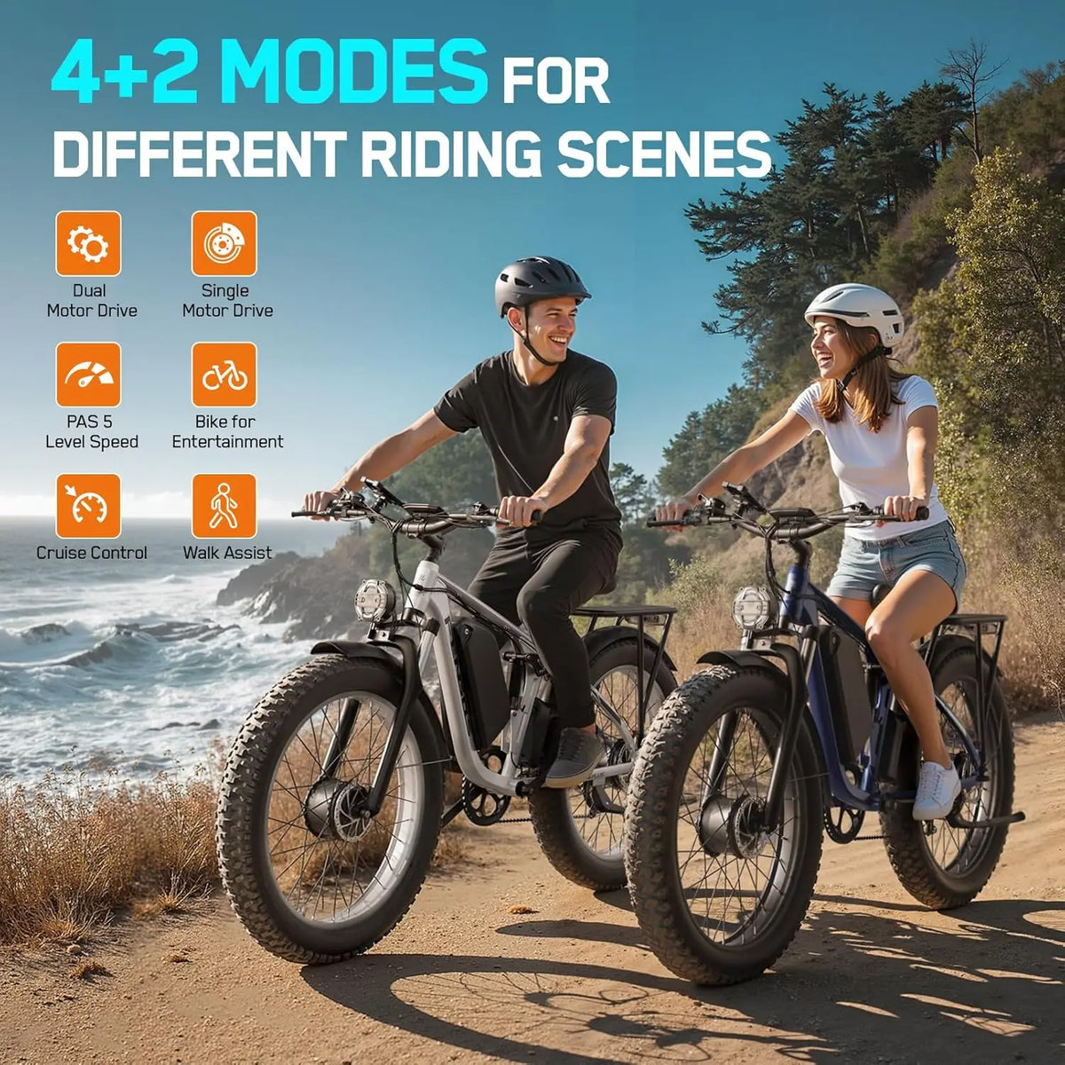 FENGQS Q8Plus Dual Motor Electric Bike Full Suspension UL Certification