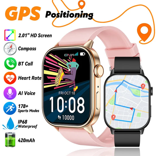 LIGE GPS Smartwatch For Android iOS HeartRate Bluetooth Calling IP68