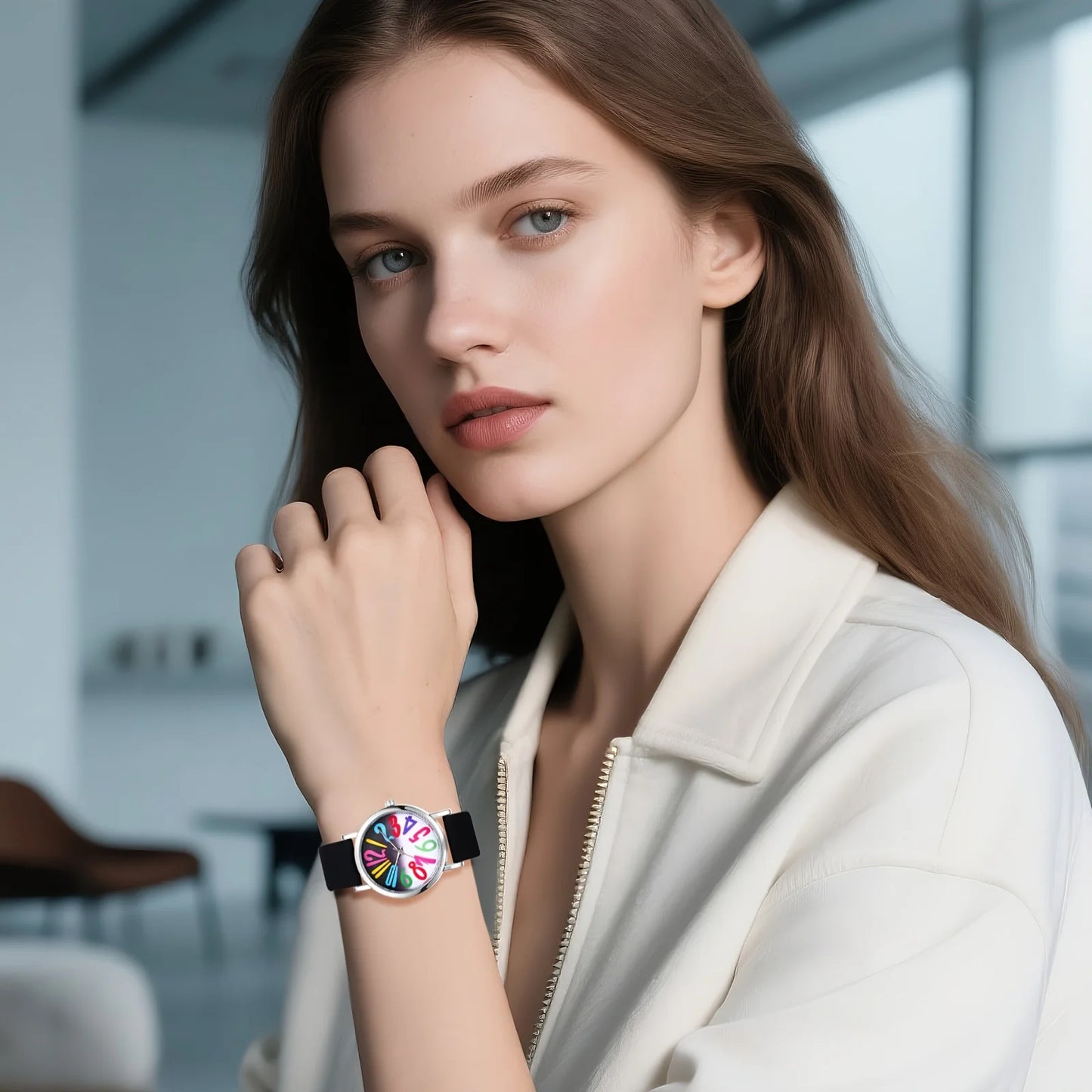JewelryWe Womens Quartz Digital Watch With Silicone Strap