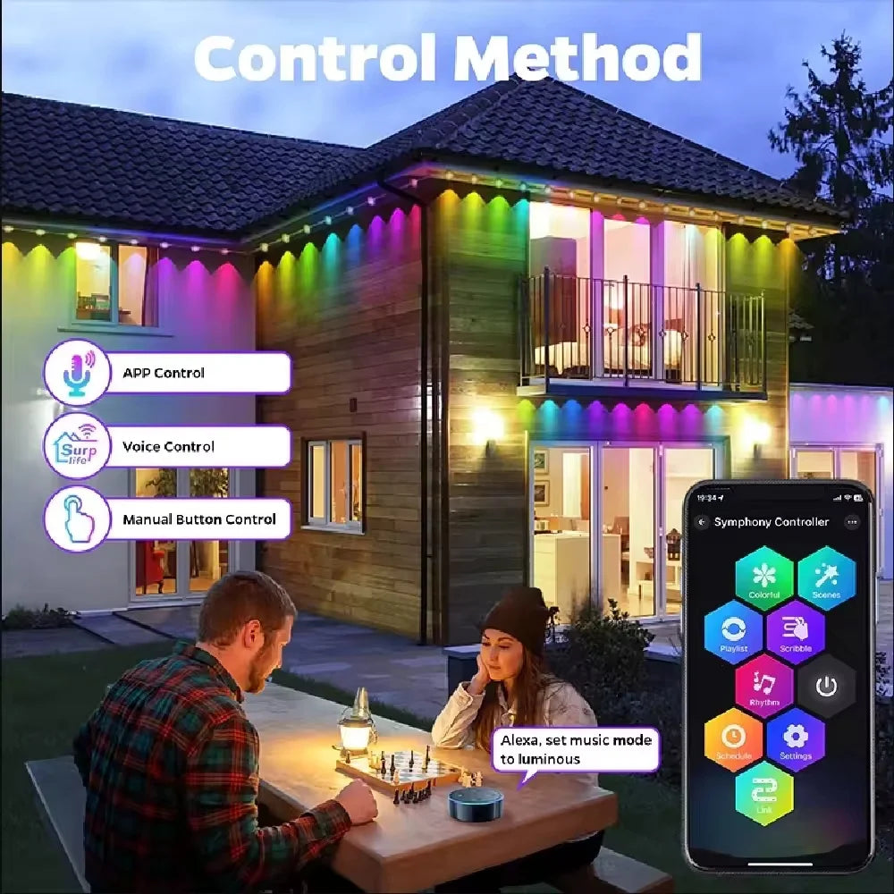 Smart Permanent Eaves Lights IP67 Waterproof LED String App Music