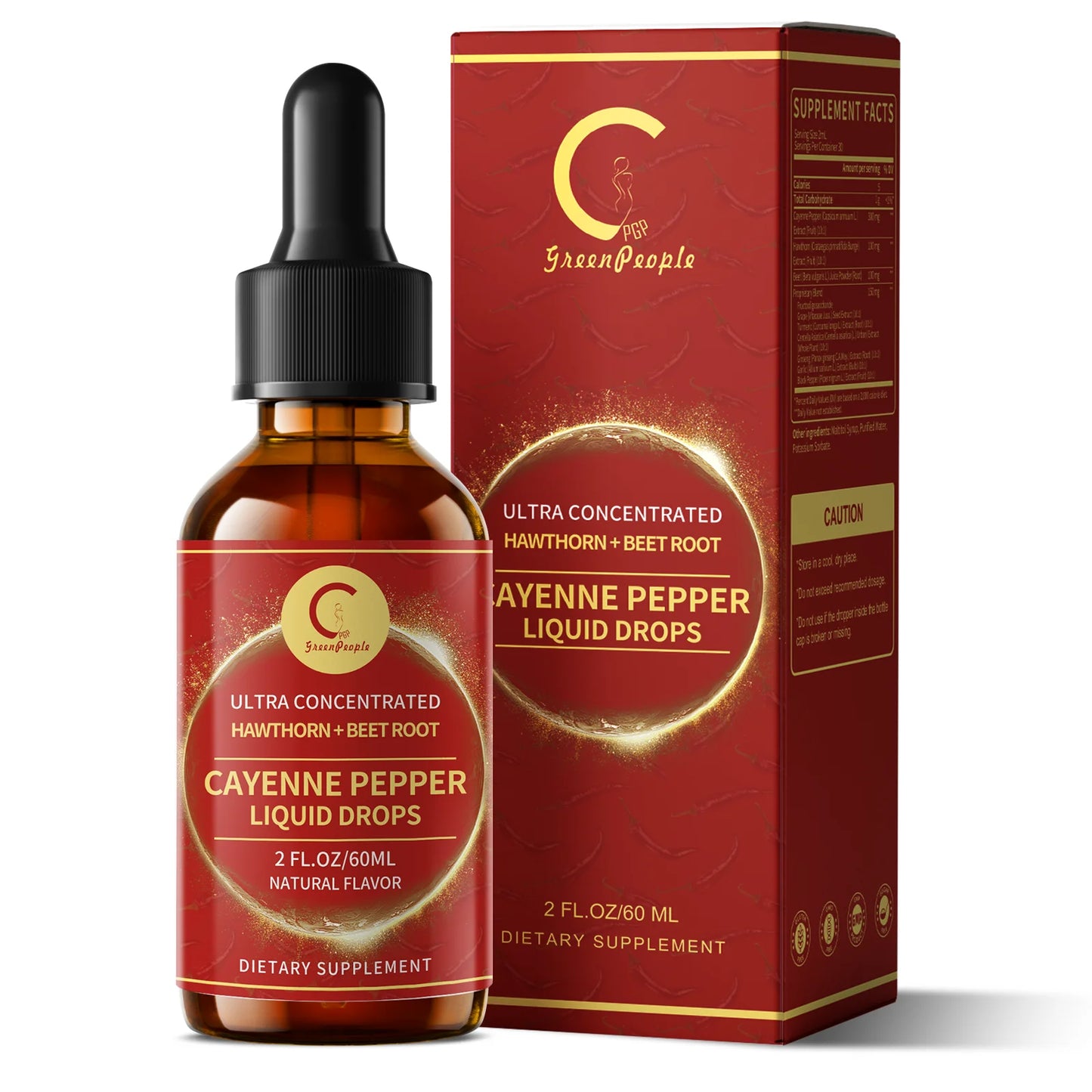 MINCH Organic Cayenne Pepper Drops 7In1 Complex Turmeric Ginseng Garlic