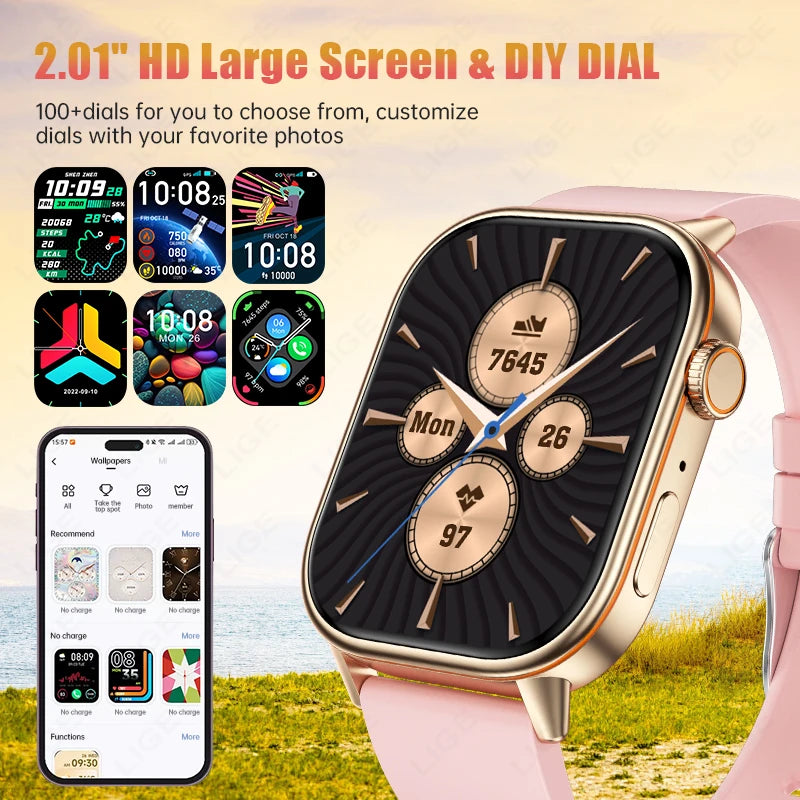 LIGE GPS Smartwatch For Android iOS HeartRate Bluetooth Calling IP68