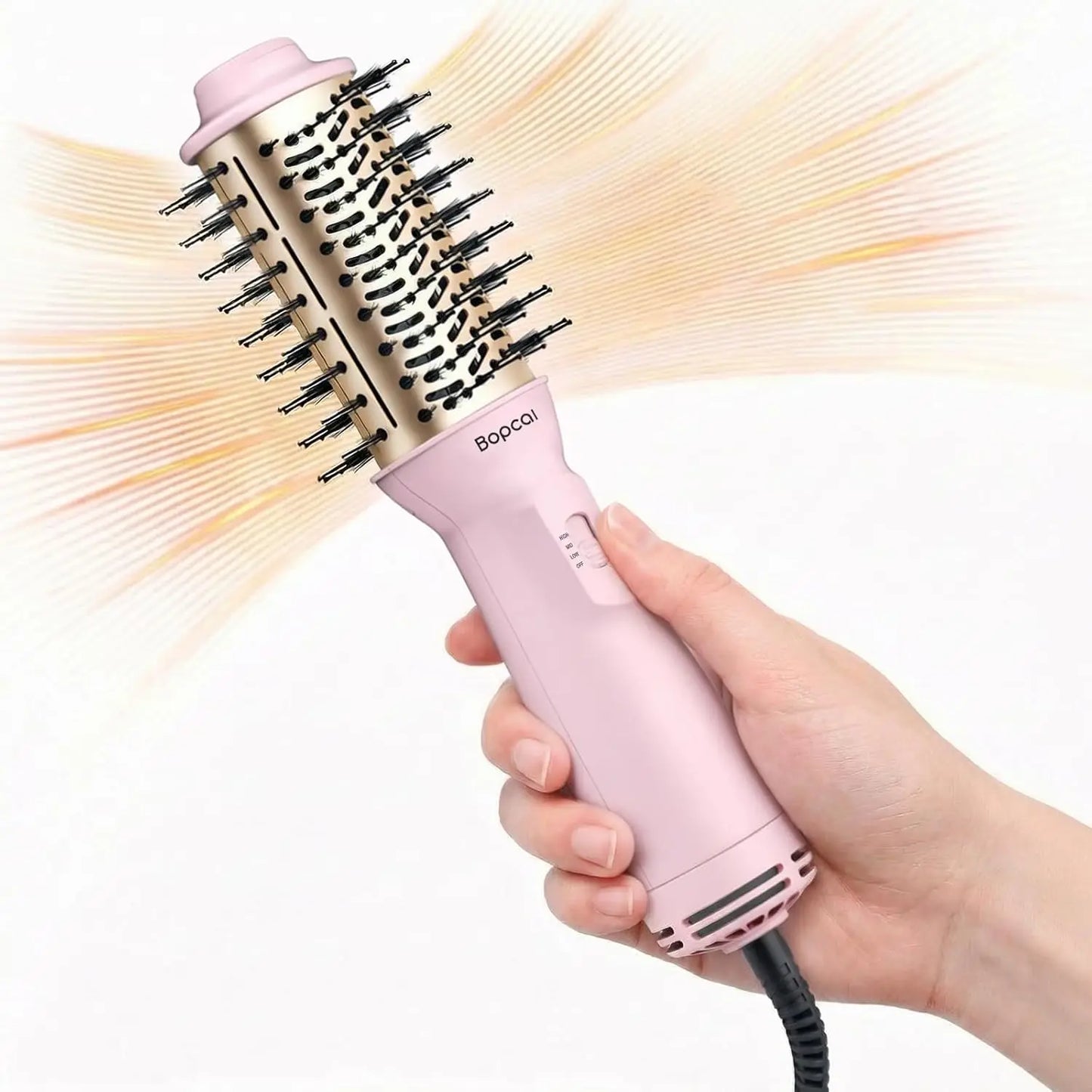 Blow Dryer Brush, Dual Voltage 100-240V Hot Air Brush, 4-in-1 Ionic Hair Dryer Brush for Blowout, Volumizing,Straightening