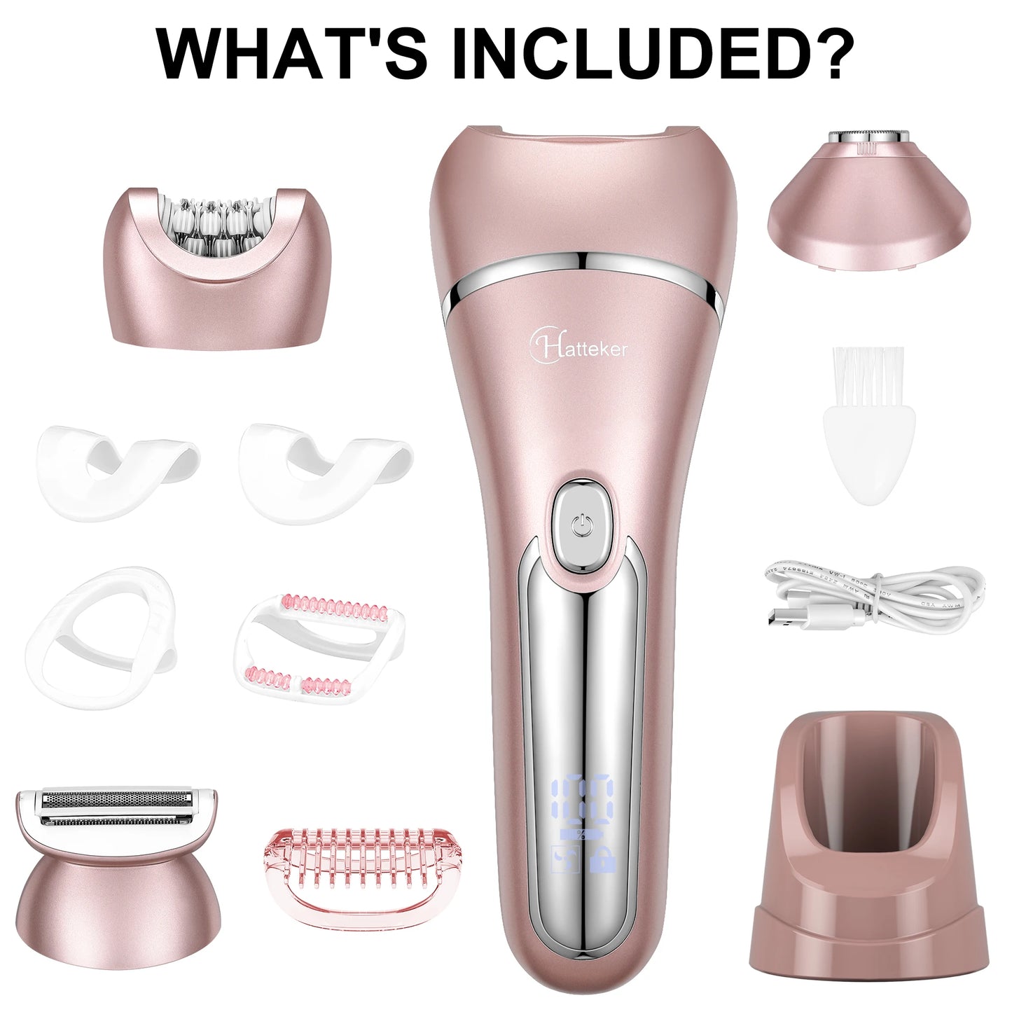 Hatteker 3-In-1 Epilator For Women USB Rechargeable Hair Removal