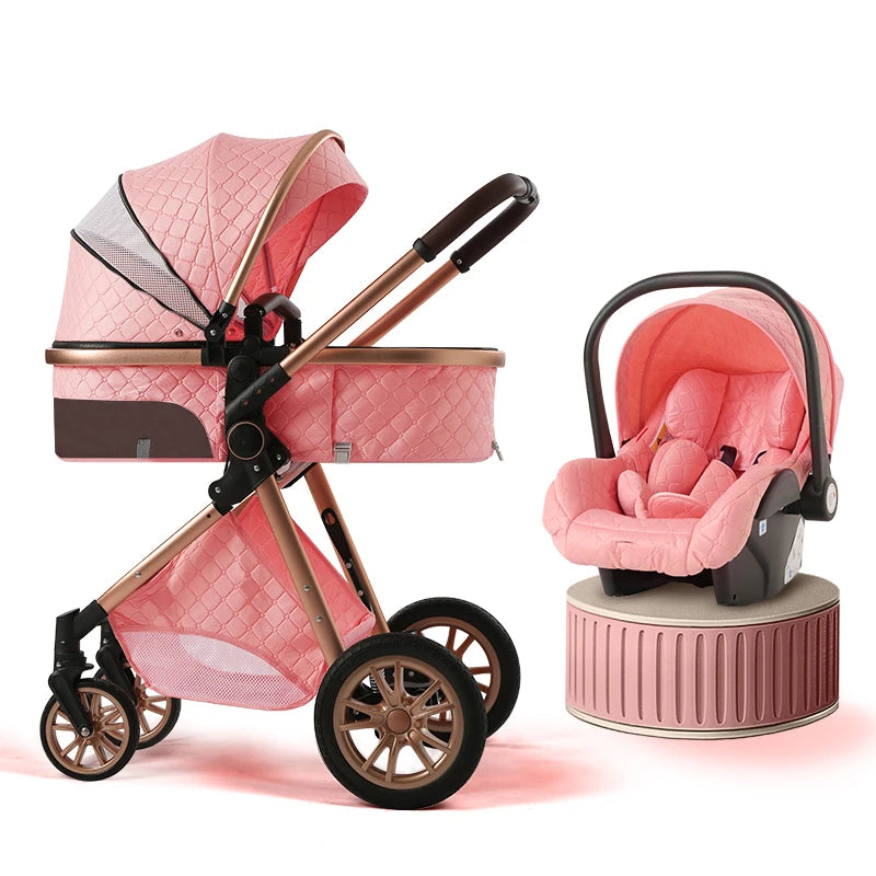 B.childhood Luxury Three In One Baby Stroller Pushchair Infant Carrier