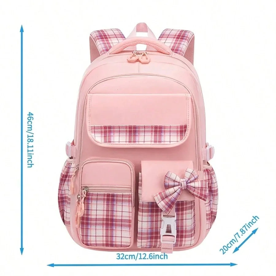 Lightweight Student Backpack With Reflective Strips And Multiple Pockets