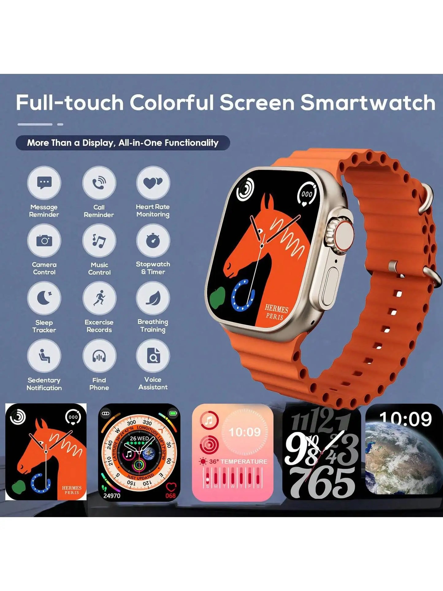 Smartwatch With Case And 7 Watch Bands Bluetooth Calling
