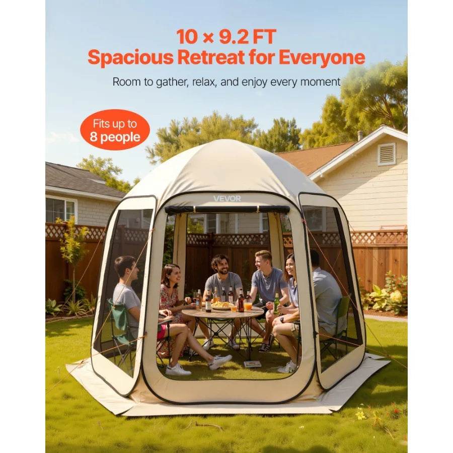 Screen House Tent Pop Up Canopy With Netting Sides Garden