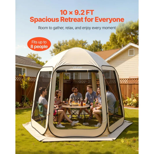 Screen House Tent Pop Up Canopy With Netting Sides Garden