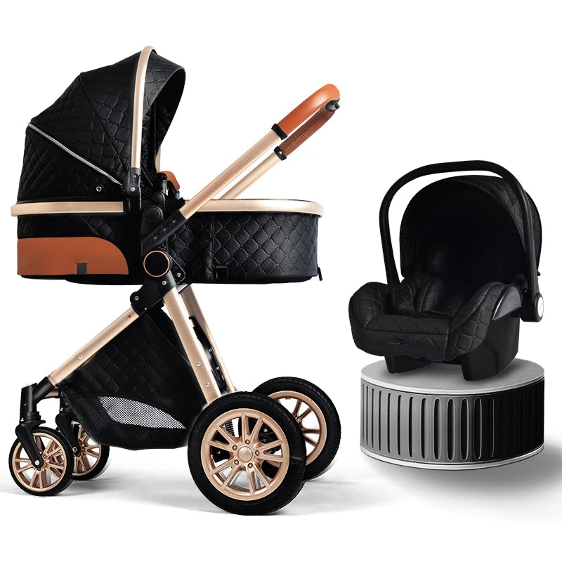 B.childhood Luxury Three In One Baby Stroller Pushchair Infant Carrier