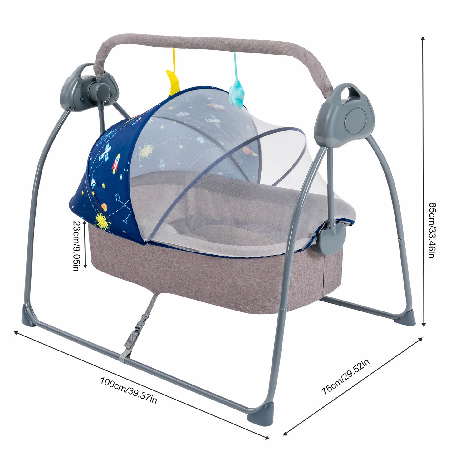 Bymaocar Baby Cradle Swing With Remote Control 5 Speeds