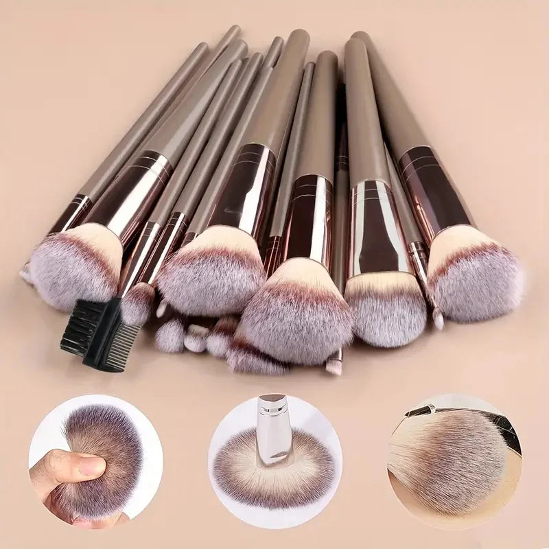 Premium Makeup Brushes Set 3-20 Pcs Synthetic Kabuki Tools