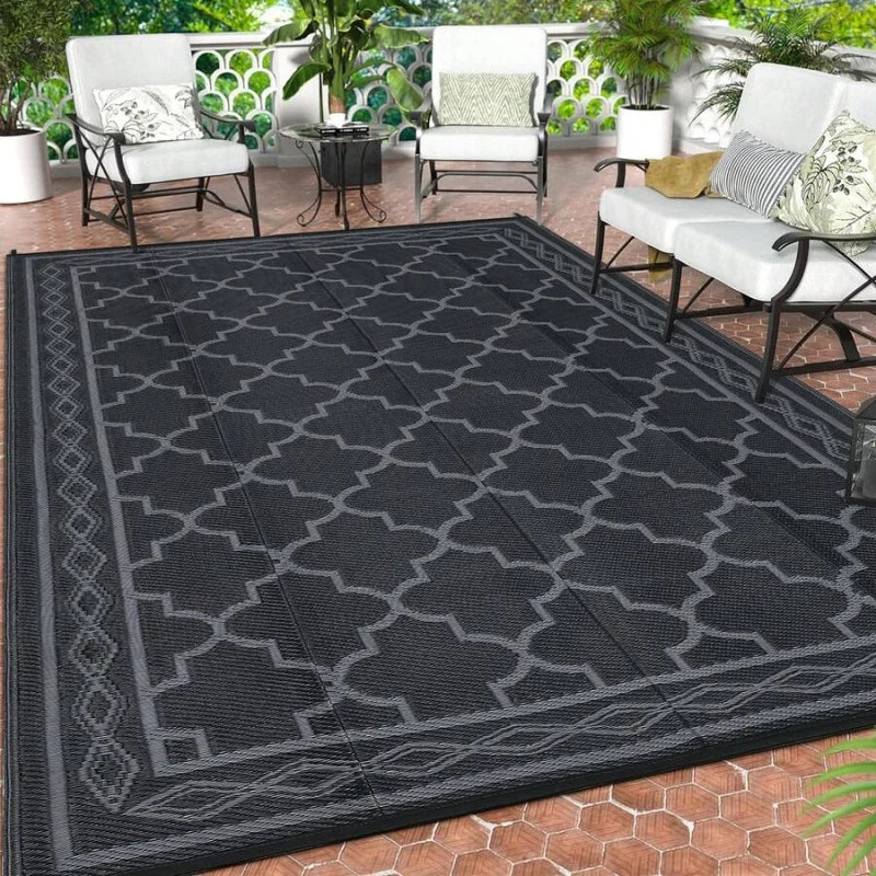 Geometric Outdoor Rug Waterproof Patio Mat For Balcony RV Beach