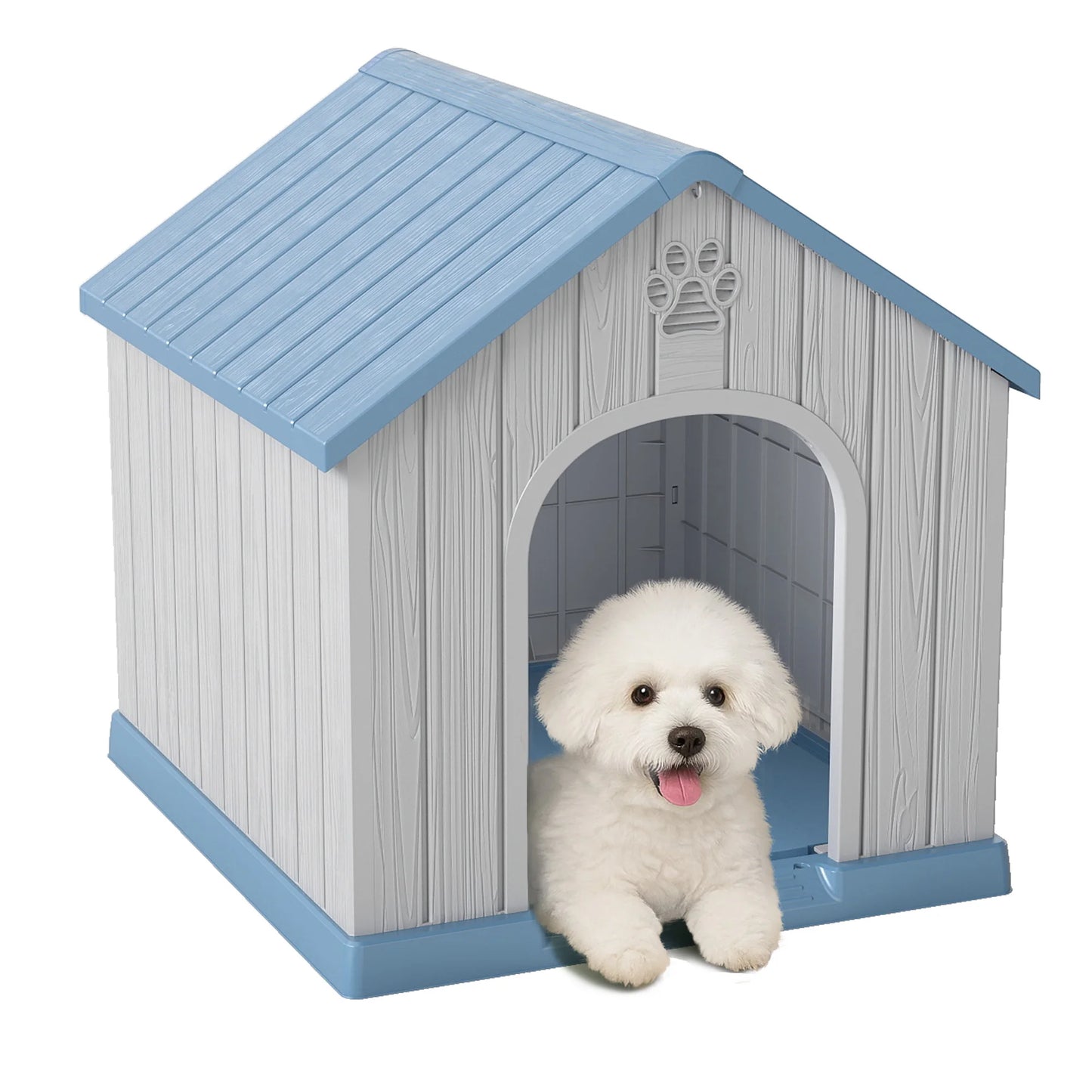 Small Basic Plastic Weatherproof Dog House For Indoor Outdoor Use