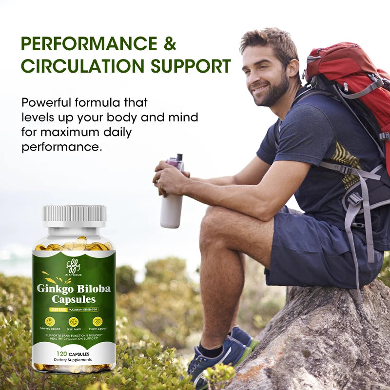 IMATCHME Ginkgo Biloba Extra Strength Brain Support Supplement