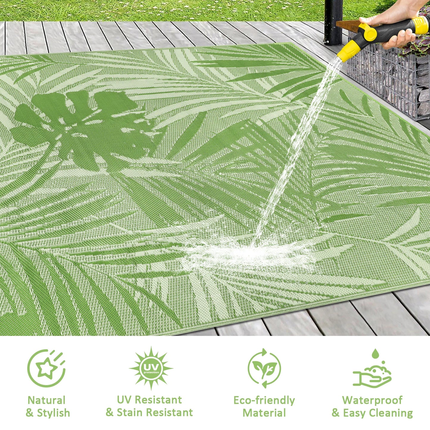 Outdoor Waterproof Polypropylene Rug Recycled Plastic For Patio Deck