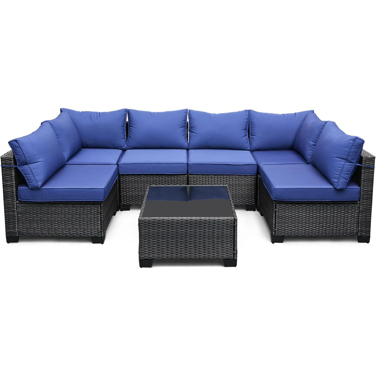 HiMISS Modular Outdoor Rattan Sectional Sofa Set For Garden Patios