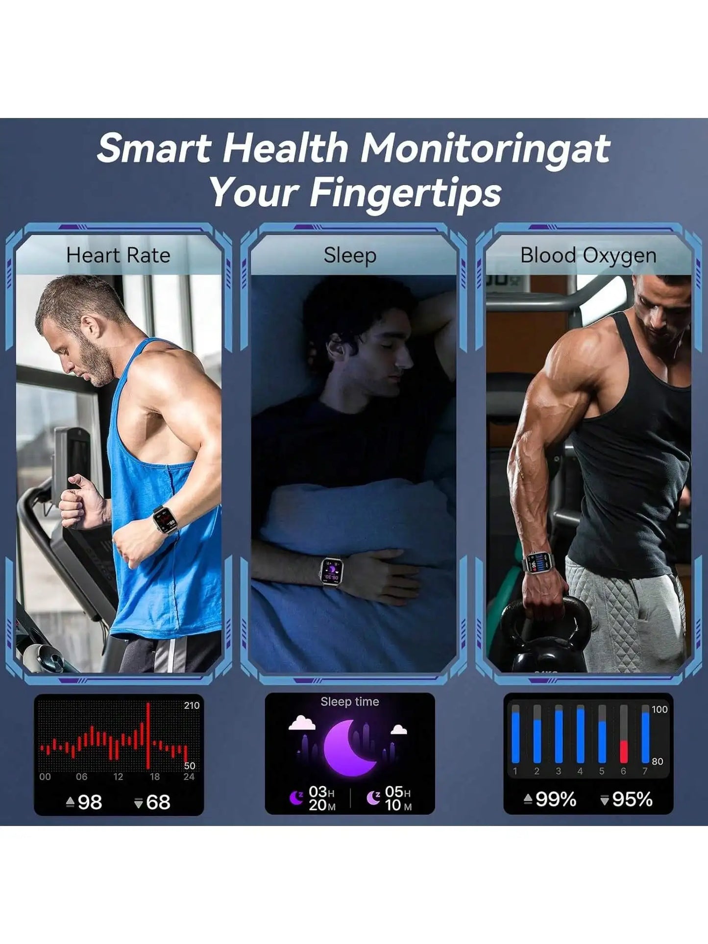 Smartwatch With Case And 7 Watch Bands Bluetooth Calling