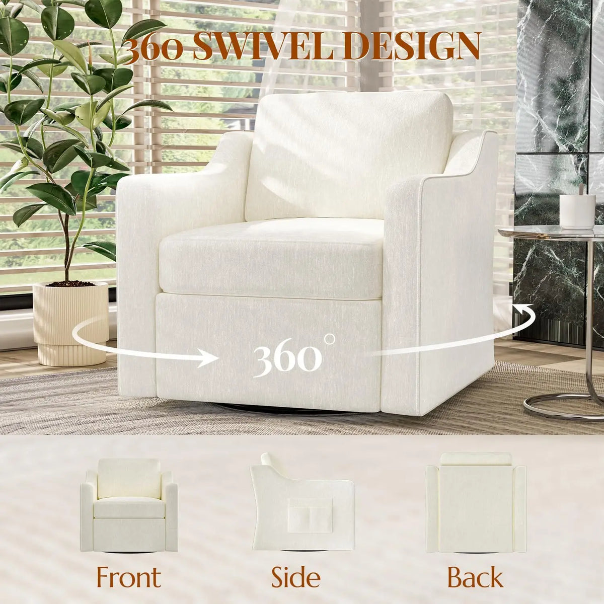 360 Degree Swivel Accent Chair for Comfortable Living Rooms