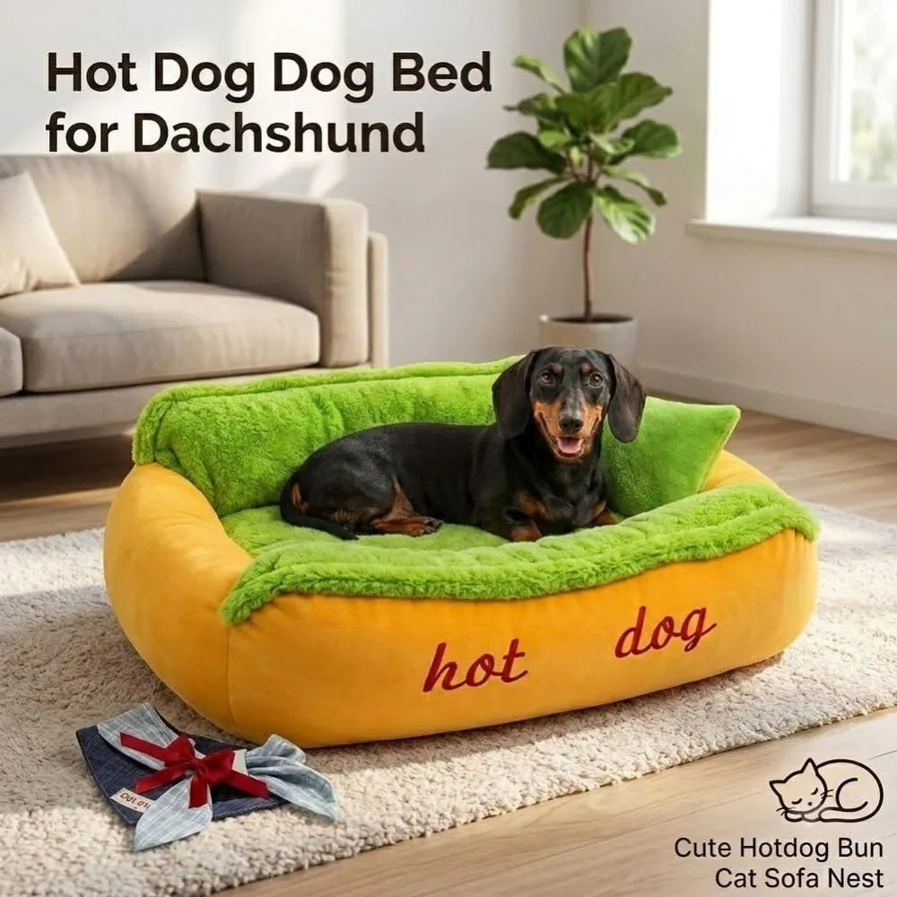 Cozy Sausage Pet Bed With Secure Base And Washable Corduroy