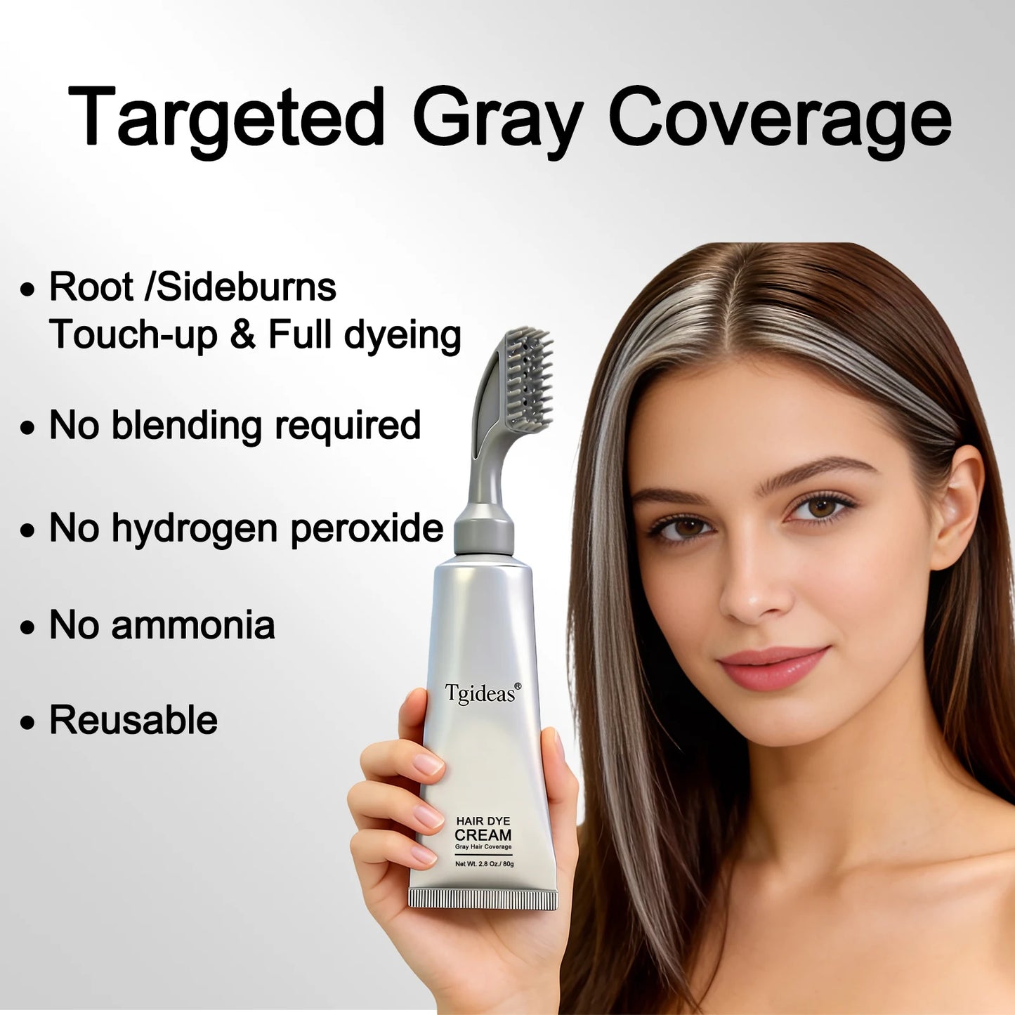 Tgideas Hair Dye Comb and Cream For Complete Coverage