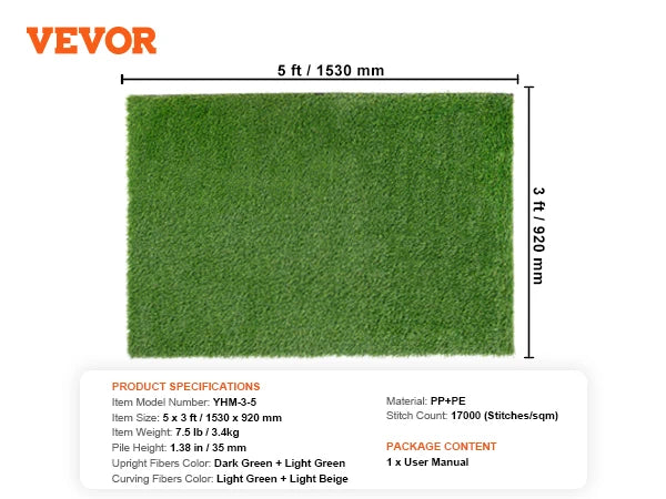 Durable Artificial Grass Rug With Effective Draining Design