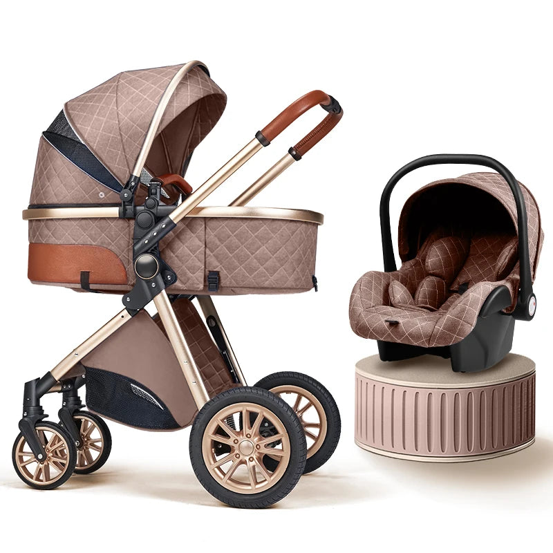B.childhood Luxury Three In One Baby Stroller Pushchair Infant Carrier