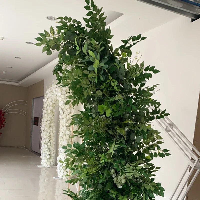 180Cm Artificial Cow Horn Flower & Green Plant Arrangement – Ideal for Proposal Scene, Wedding Arch Decor & Stunning Background