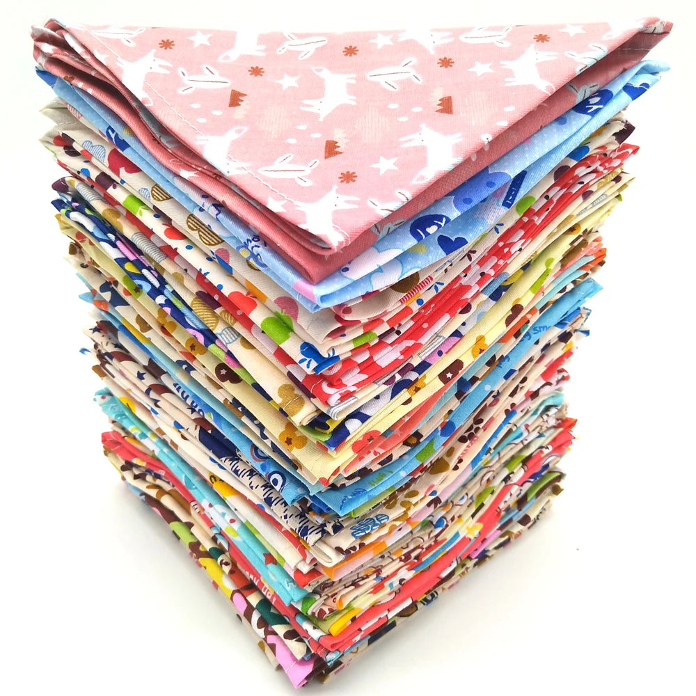 10 Pack Cotton Dog Bandanas Puppy Bibs Scarf