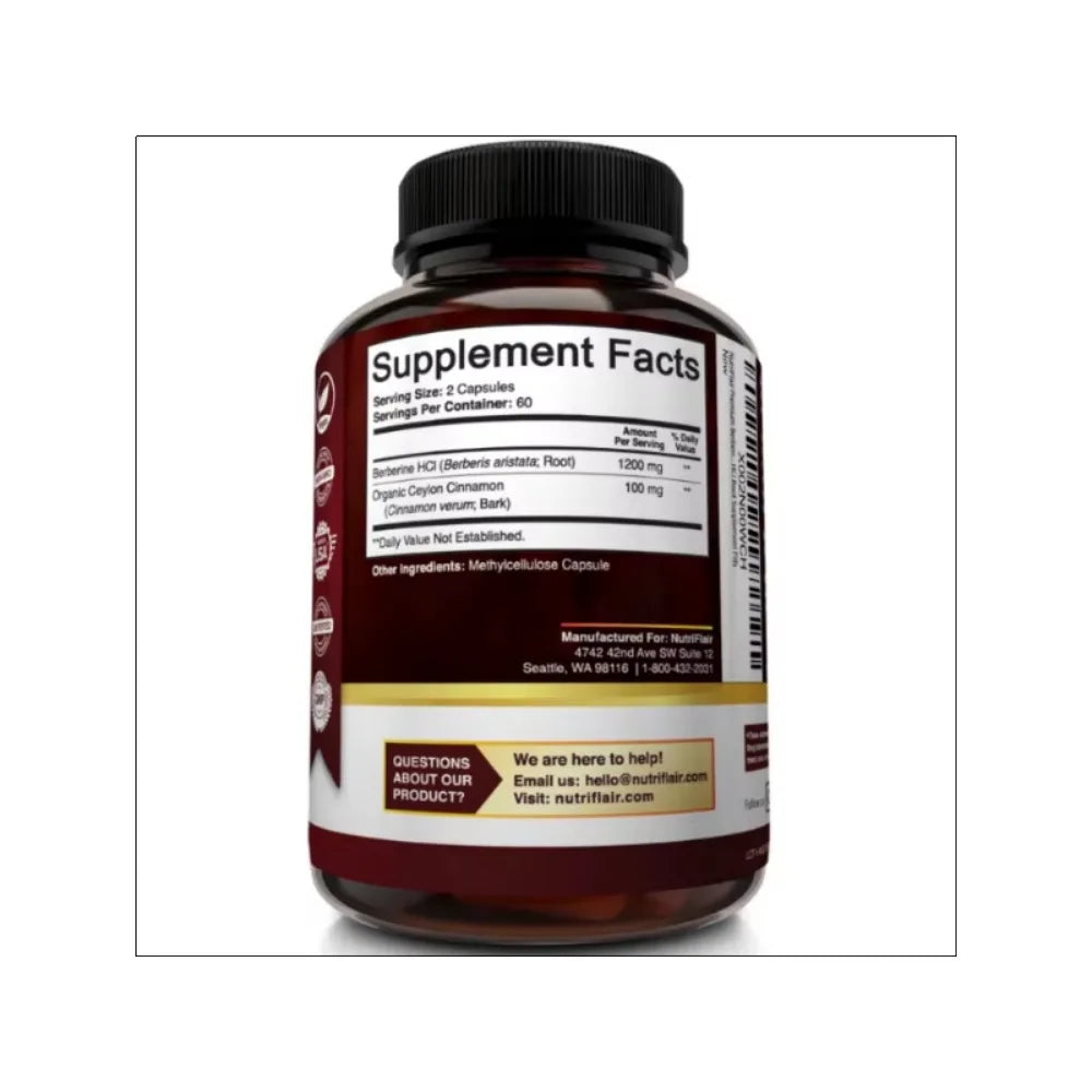 SOOMIIG Berberine HCl With Ceylon Cinnamon Extract For Blood Sugar